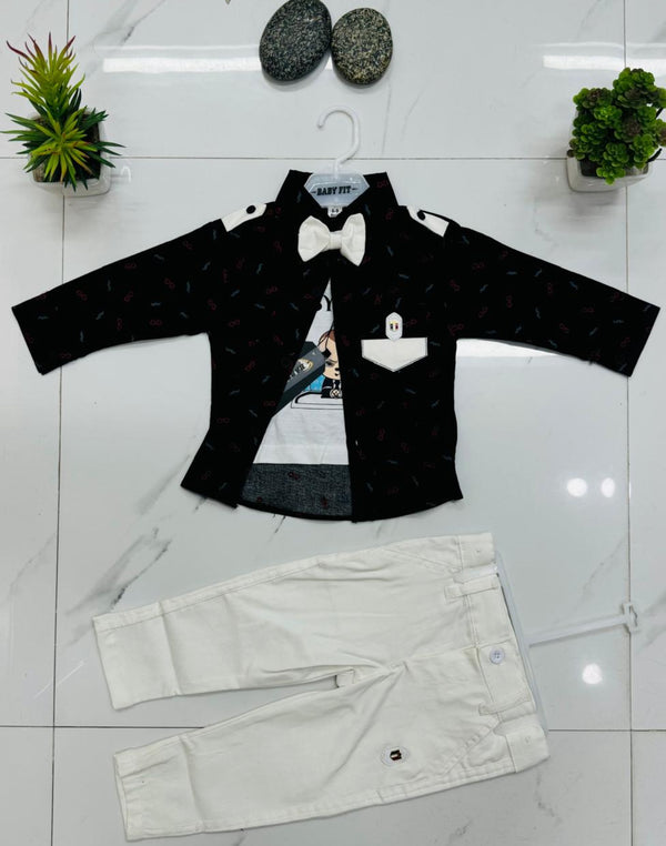 Charming Baby Boy's Outfit with Bow Tie